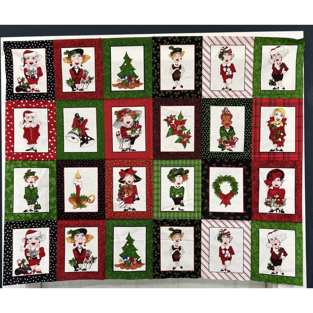 Loralie Harris Holiday Delight 2006 Cotton Quilting Fabric Panel 38" X 30"